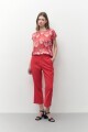 Blusa con estampa bicolor rojo