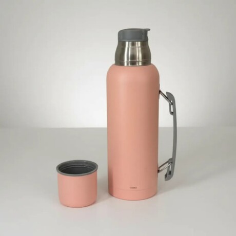 Termo en acero inox con Manija de 1 lt Rosado