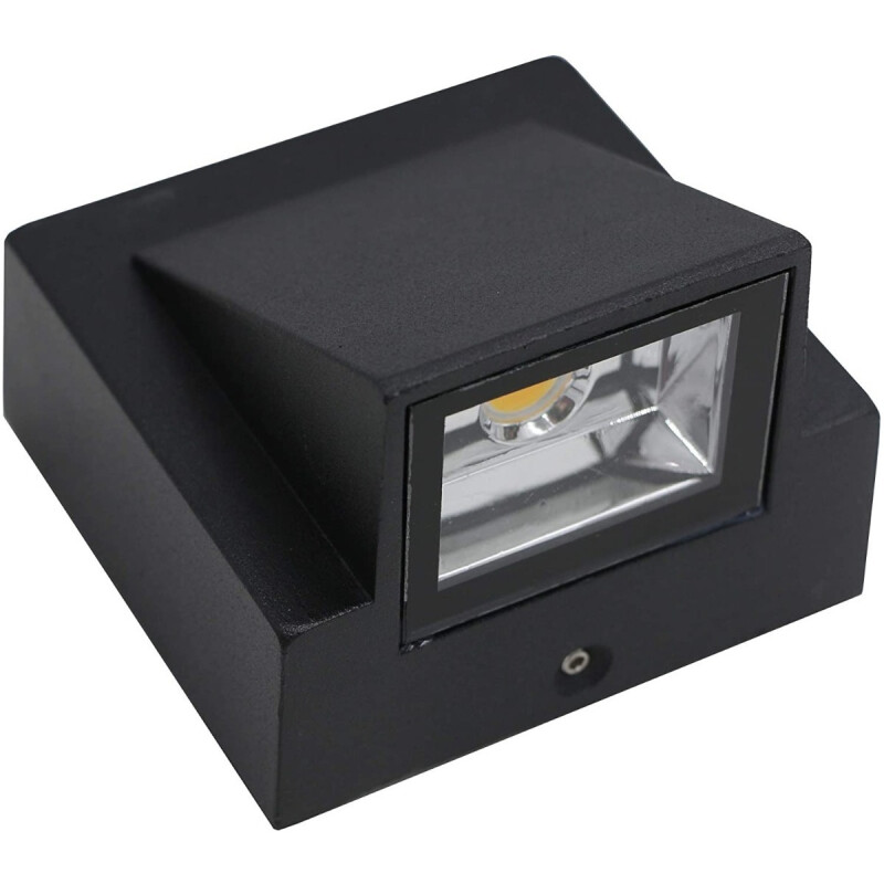 Aplique Exterior Jardin Con Led Integrado 3w Luz Metal Negro