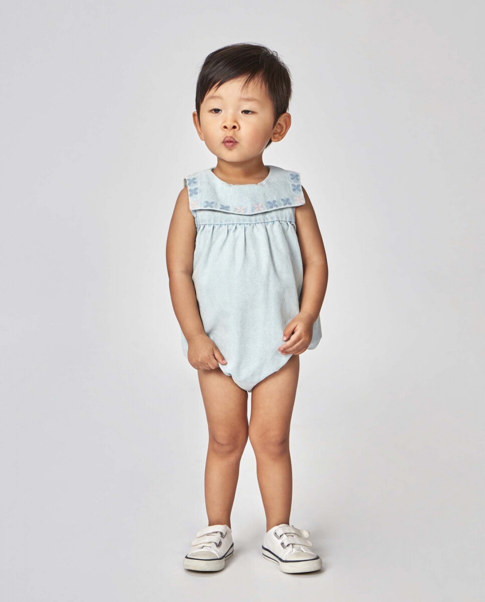 Ranita Denim Con Bordados - Piedra 