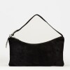 Cartera al hombro Bamboo en cuero gamuza Negro