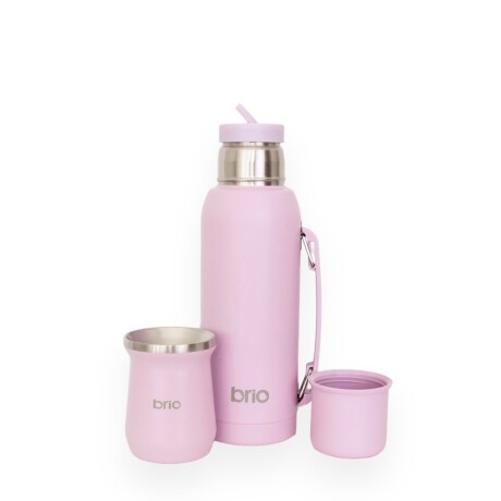 Set De Termo 1 Litro Y Mate Diseño Clásico brio Acero Inox Lavanda