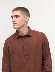 012766 CAMISA LINO WIN Terracota