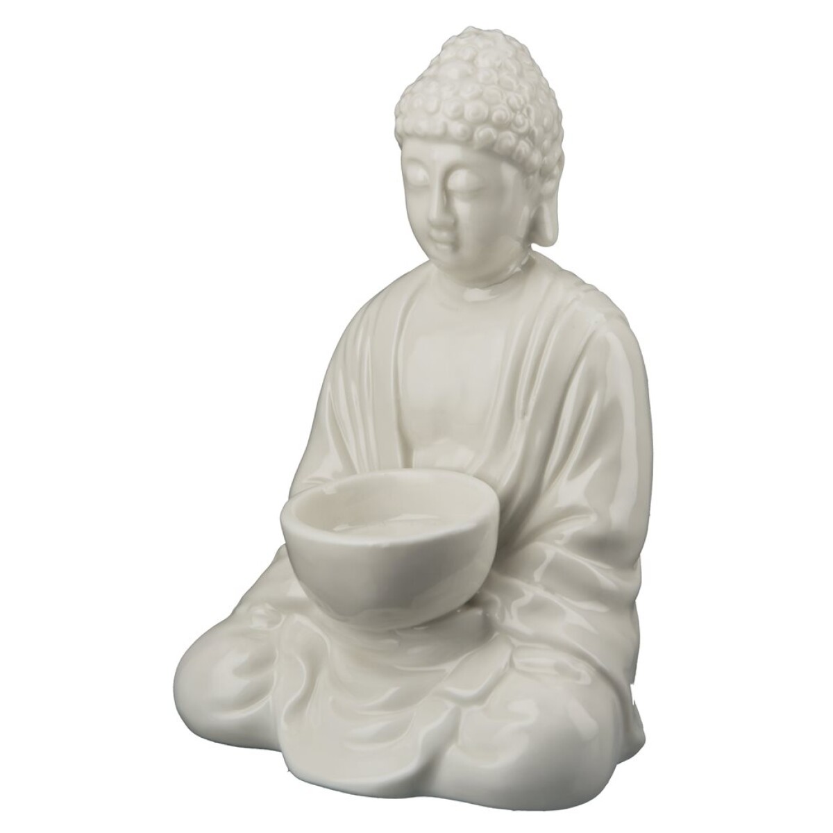 CANDELABRO BUDA DE PORCELANA 10x12x18CM CREMA 