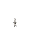 CHARM DE ALEACION DE METALES BAÑADO EN PLATA DE LEY CON FORMA DE LETRA K CON ARGOLLA Charm