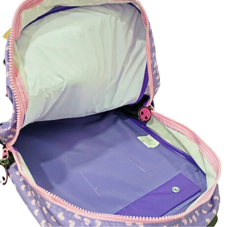 Mochila Infantil Kuromi C/carro 40cm Rueditas Escolar Violeta