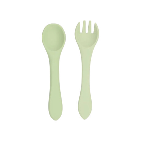 Set de dos cubiertos de silicona Verde
