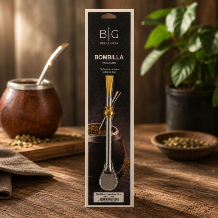 Bombilla redonda con aro calabaza BG Bombilla redonda con aro calabaza BG