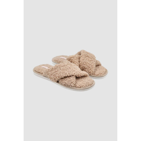 Pantufla teddy velvet Beige