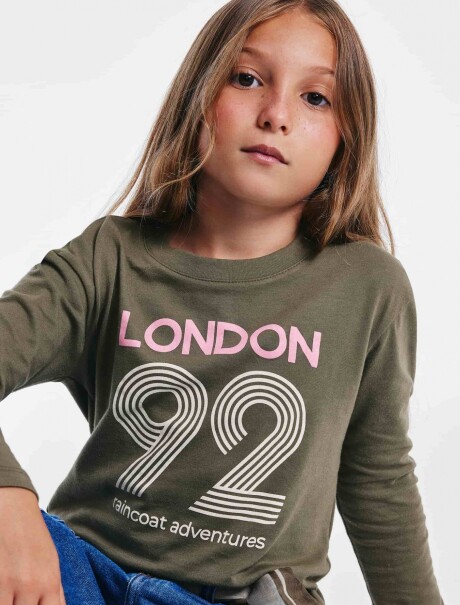 BLUSA DE MANGA LARGA CON ESTAMPADO VERDE