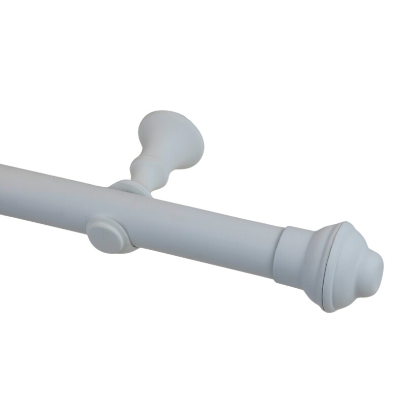 Barrote Cortina Palo de Metal 2,50m 28mm + 3 soportes BLANCO