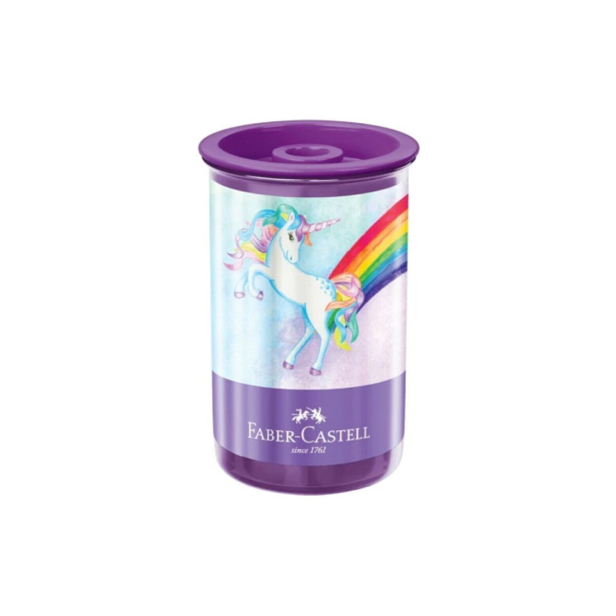 Sacapuntas Faber Castell con Deposito Redondo - Unicornio Violeta 