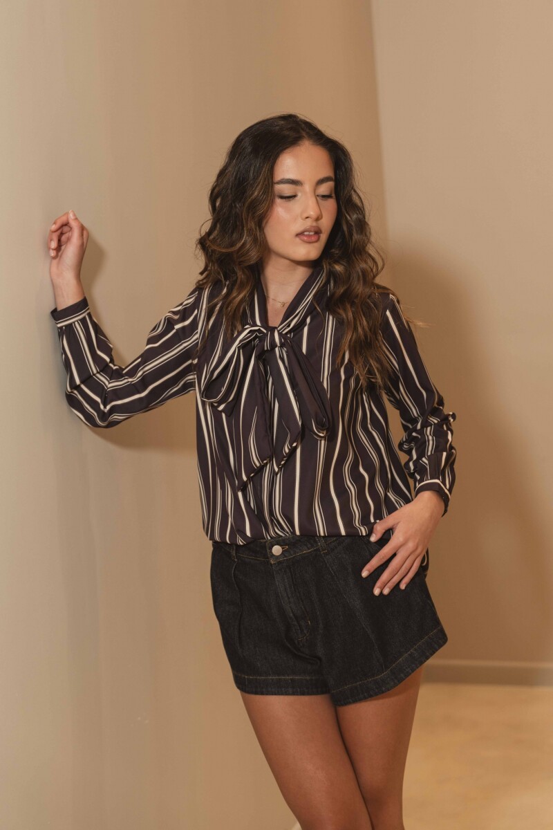 CAMISA NEW CAROLYN ICONIC CHOCOLATE STRIPES CAMISA NEW CAROLYN ICONIC CHOCOLATE STRIPES