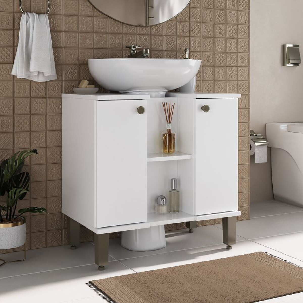 MUEBLE DE BAÑO PARA LAVATORIO 60 CM - BLANCO 