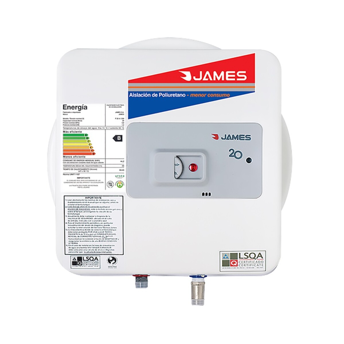 CALENTADOR DE AGUA JAMES 20 LTS 