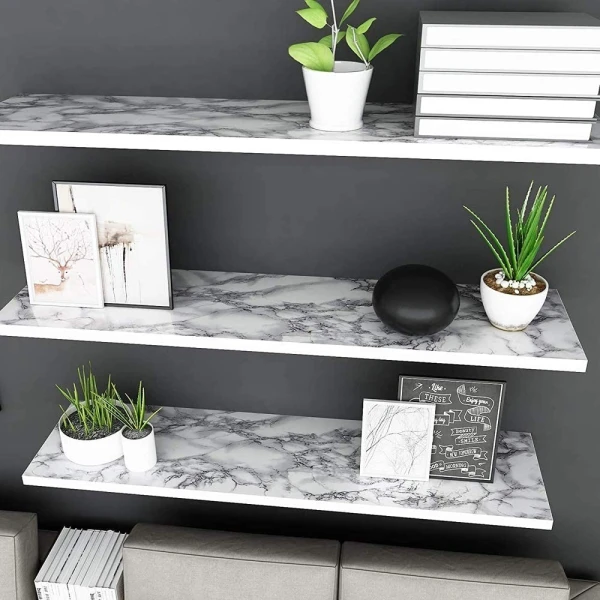 Papel Adhesivo Empapelar Lavable Simil Mármol 200x60 Cm X2 Variante Mármol Oscuro