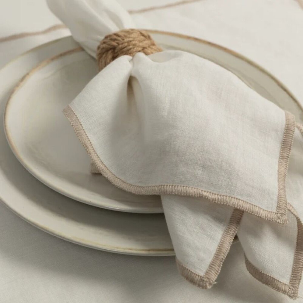 Camino Lino Overlock Off White 50x220 Camino Lino Overlock Off White 50x220
