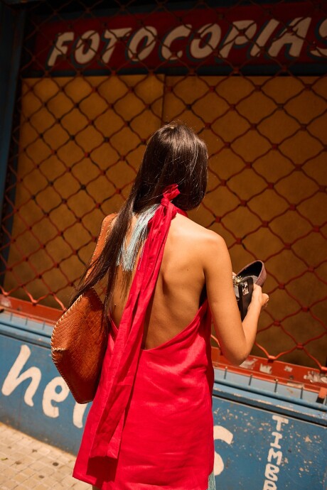 Tropical Dress Rojo / Celeste