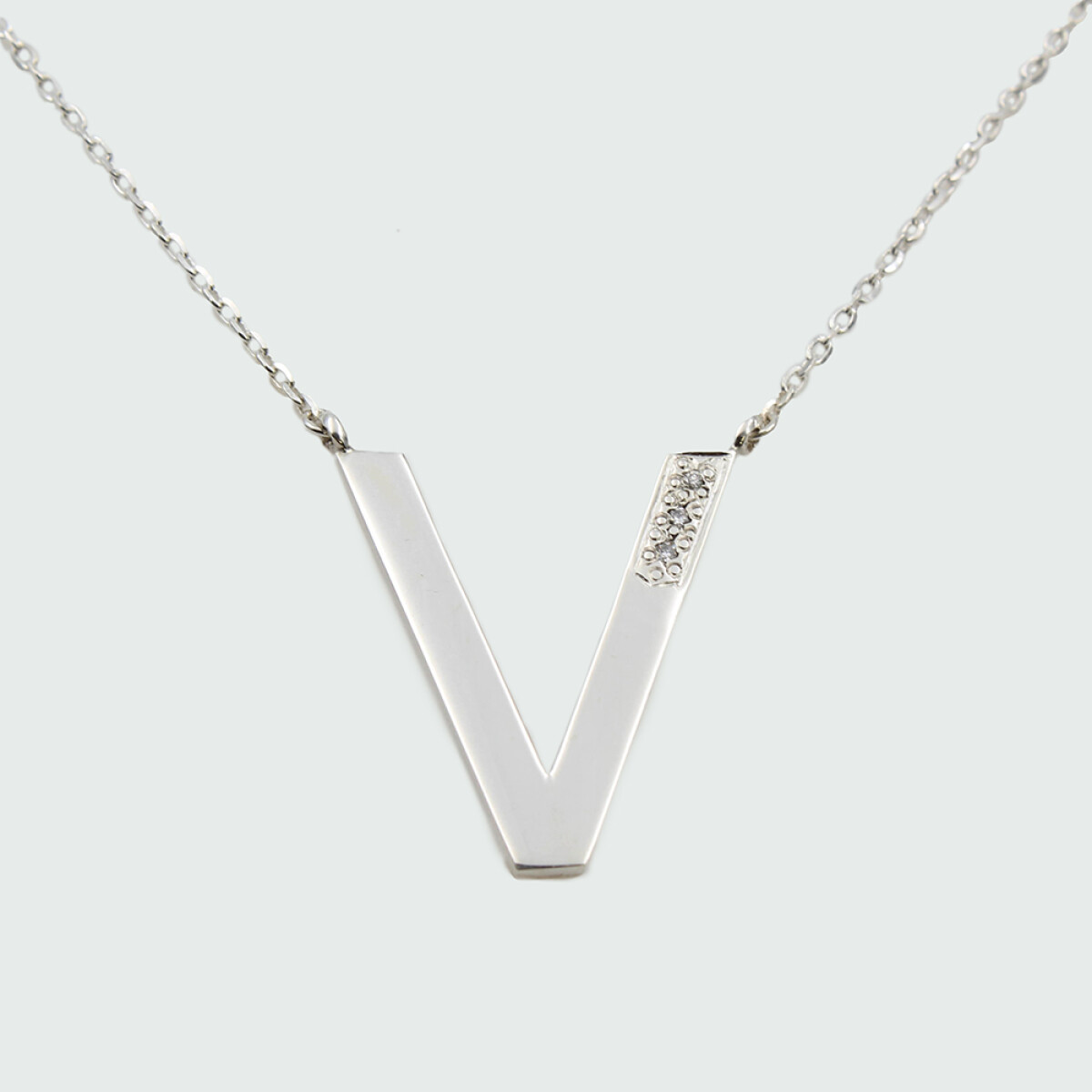 Colgante MOON de Plata 925 con brillantes – Inicial personalizada 