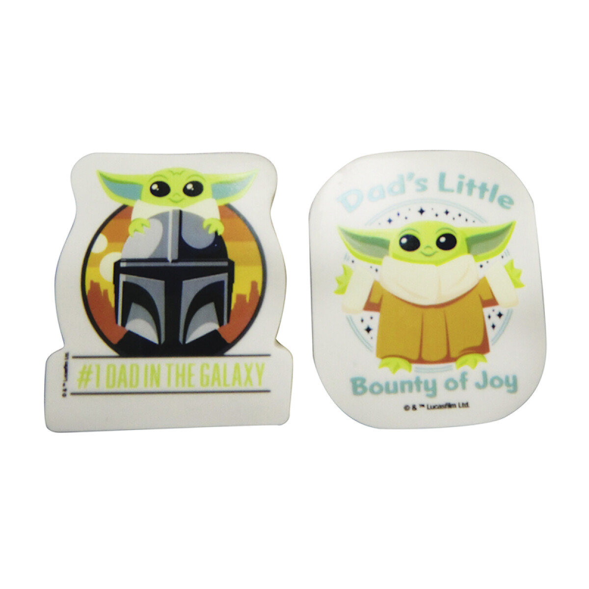 Pack x 2 Goma de Borrar Baby Yoda 4 cm - VERDE 