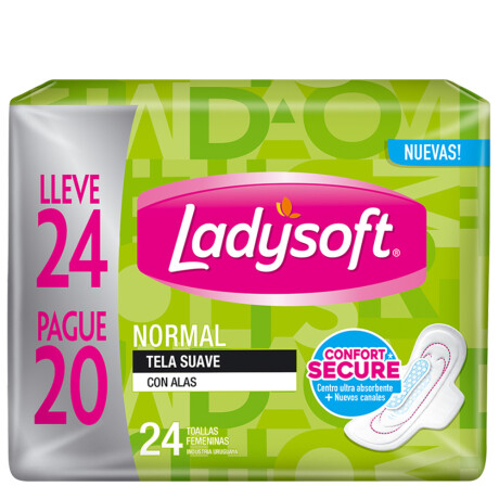 Toallitas Femenina Ladysoft Normal Tela Suave 24 Unidades Toallitas Femenina Ladysoft Normal Tela Suave 24 Unidades