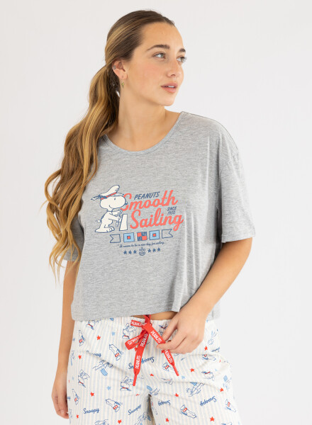 Snoopy pink pj Gris