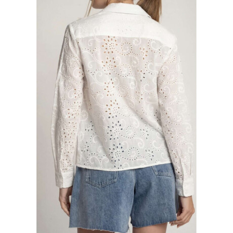 Blusa Broderie Manga Larga Nacar