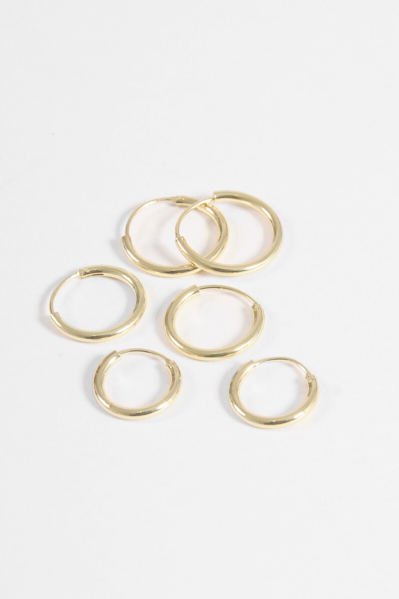 Set de aros pequeños dorado