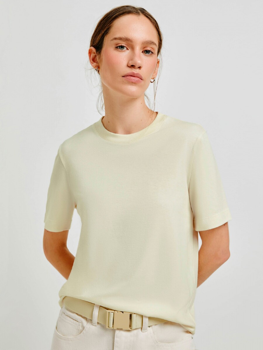 BLUSA FEMENINA SUPER COTTON MANGA CORTA - AMARILLO 