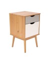 Mesa de Luz 1 puerta 1 cajion Li­nea Niordica Roble/Gris Claro/Blanco