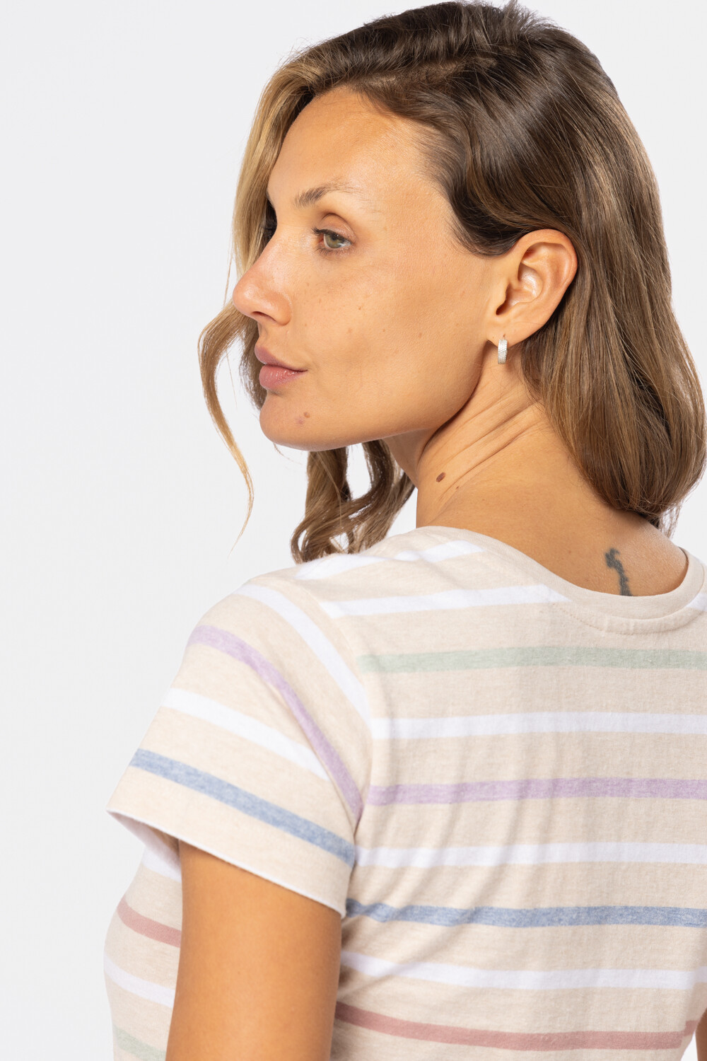 REMERA RAYADA Beige
