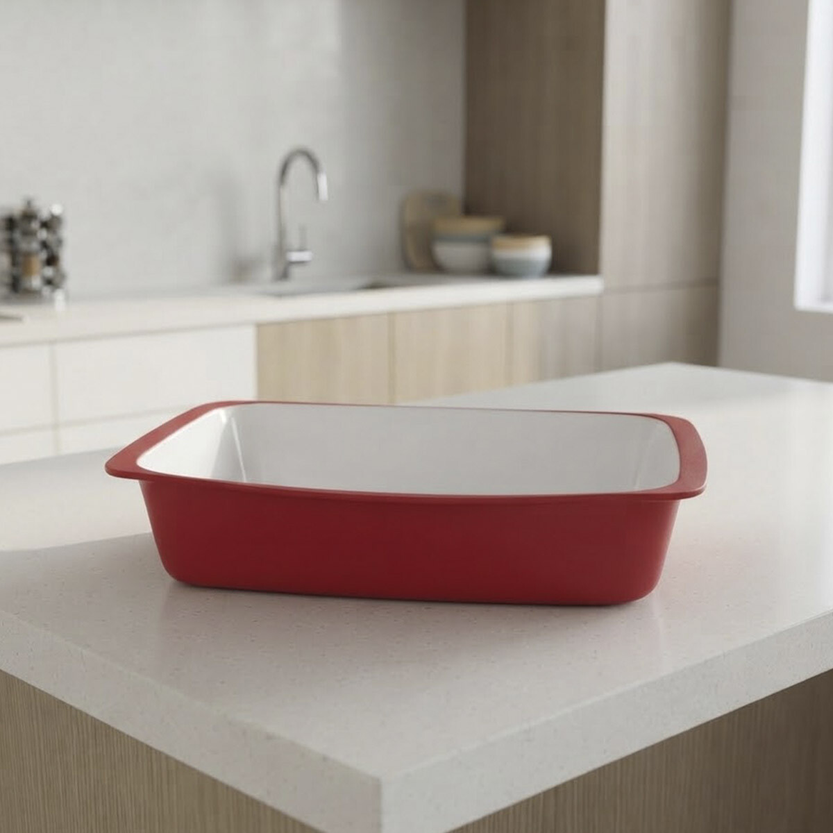 Recipiente Rectangular 1.4L Rojo 