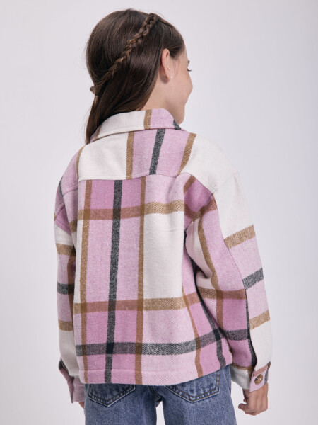 Sobrecamisa estampa cuadros Rosa