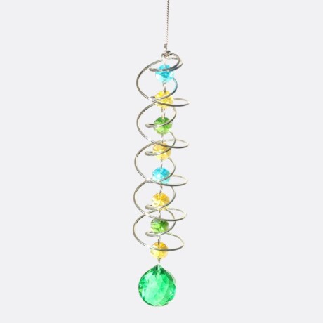 Atrapasol En Espiral De Cristal Varios Colores Verde