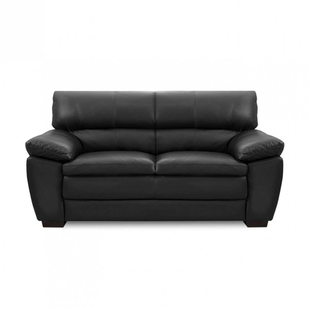 Sillón 100% Cuero - 2 Cuerpos Premium Negro