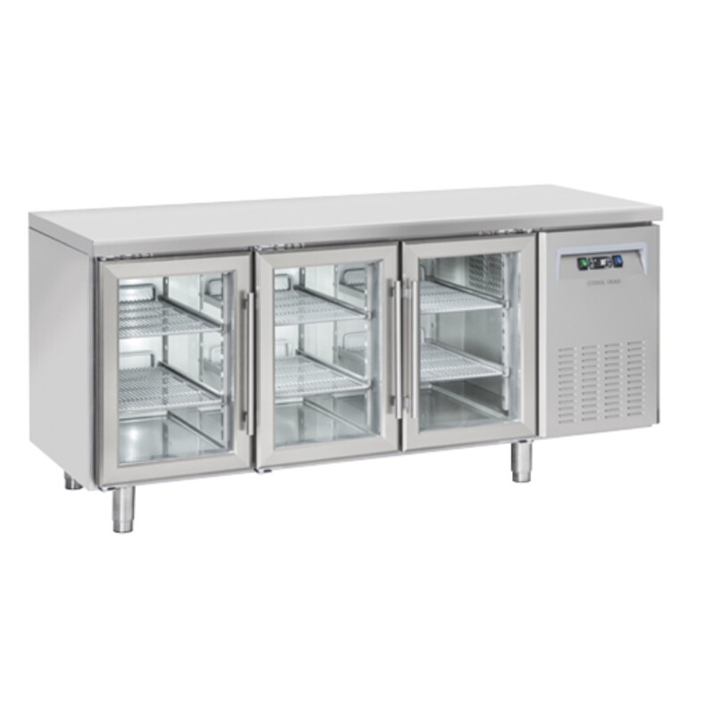 Mostrador refrigerado 3 puertas de vidrio, Coolhead QRG 3100 Mostrador refrigerado 3 puertas de vidrio, Coolhead QRG 3100