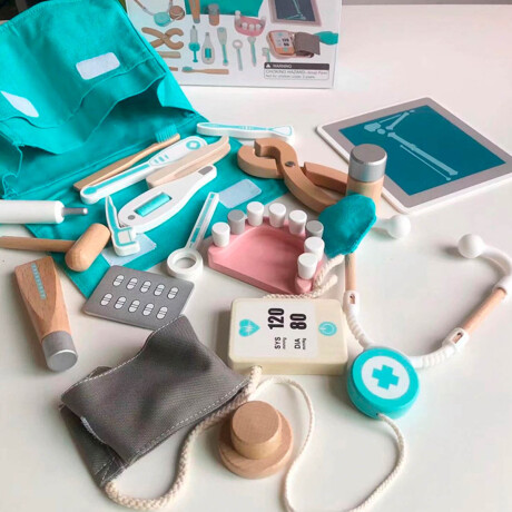 Juego Set Doctor Y Dentista Niños De Madera Maletín Juego Set Doctor Y Dentista Niños De Madera Maletín