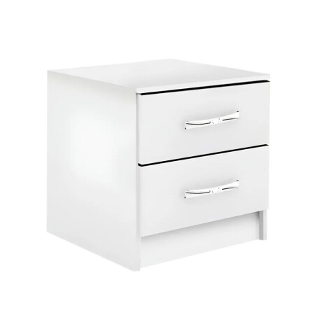 Mesa De Luz Dormitorio 2 Cajones Compramas BLANCO