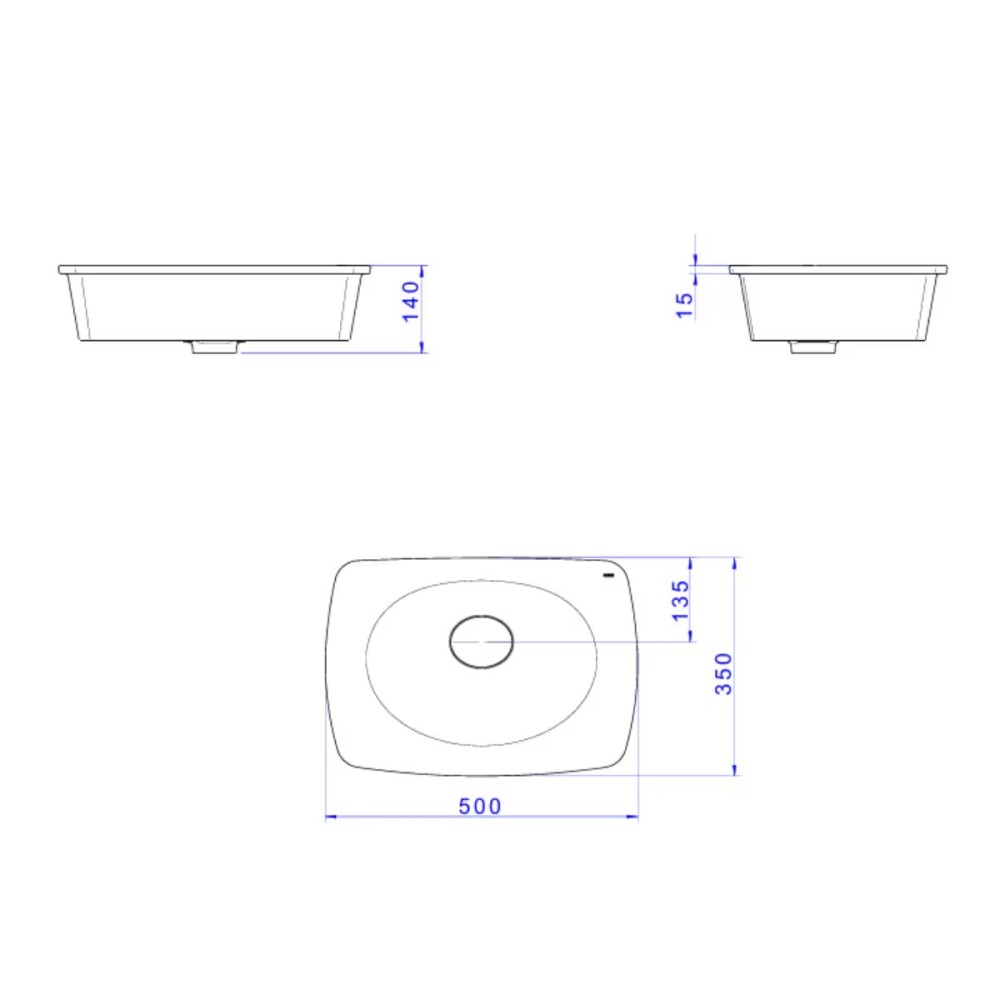 Bacha de sobreponer rectangular 50x35 cm Liquid Barbante Deca Bacha De Sobreponer Rectangular 50x35 Cm Liquid Barbante Deca