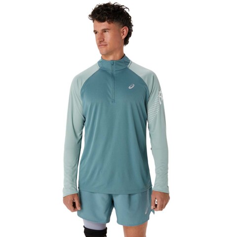 Icon 1/2 Zip Ls Top - Hombre Foggy Teal/ocean Haze/brilliant White