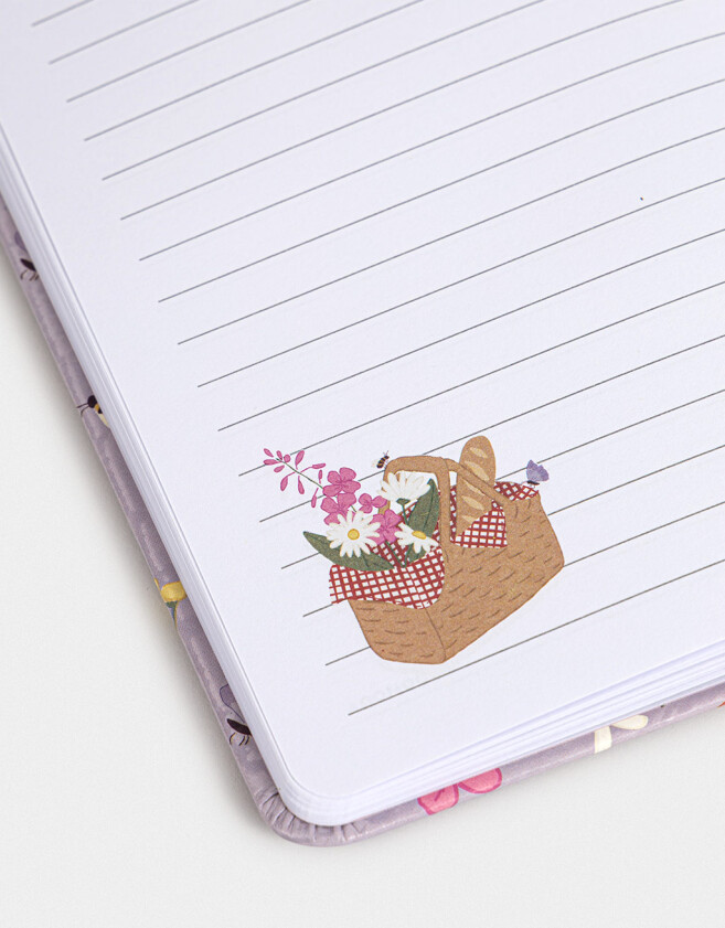 Anotadores Cuadernos y Memos PU Cuaderno A5 Tapa Dura De Pu Estampado - Violeta Lila
