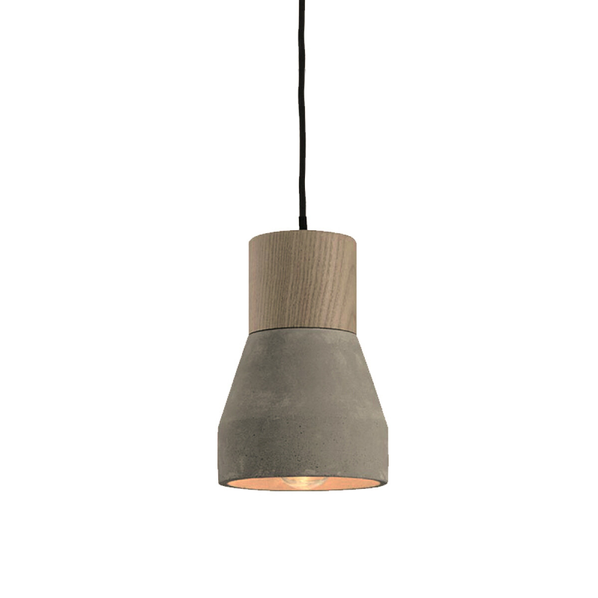 Lámpara colgante símil concreto gris madera Ø12cm - IX9064 