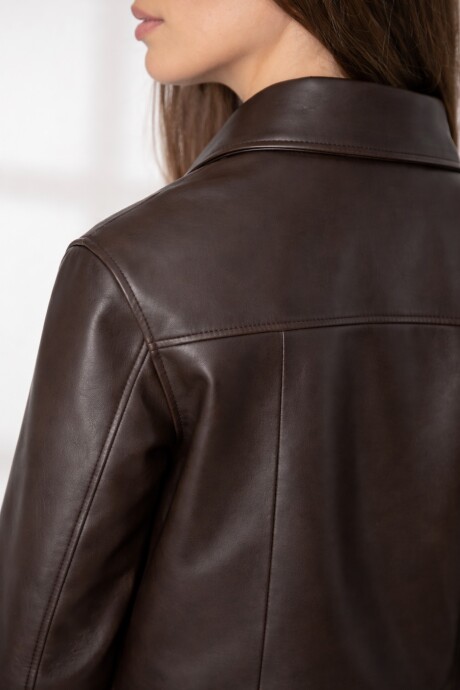 Chaqueta de cuero Luz Choco gastado