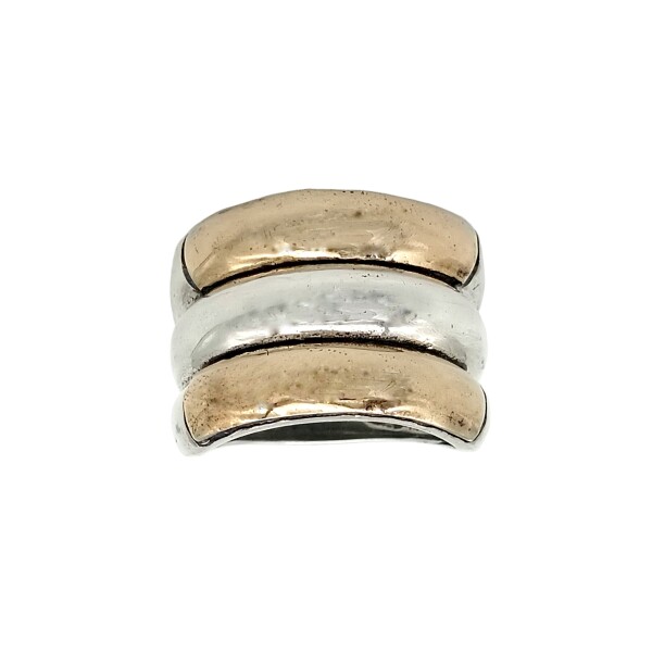 Anillo Tiras-Plata y Oro-Sin Piedra-AN5045 sinpiedra