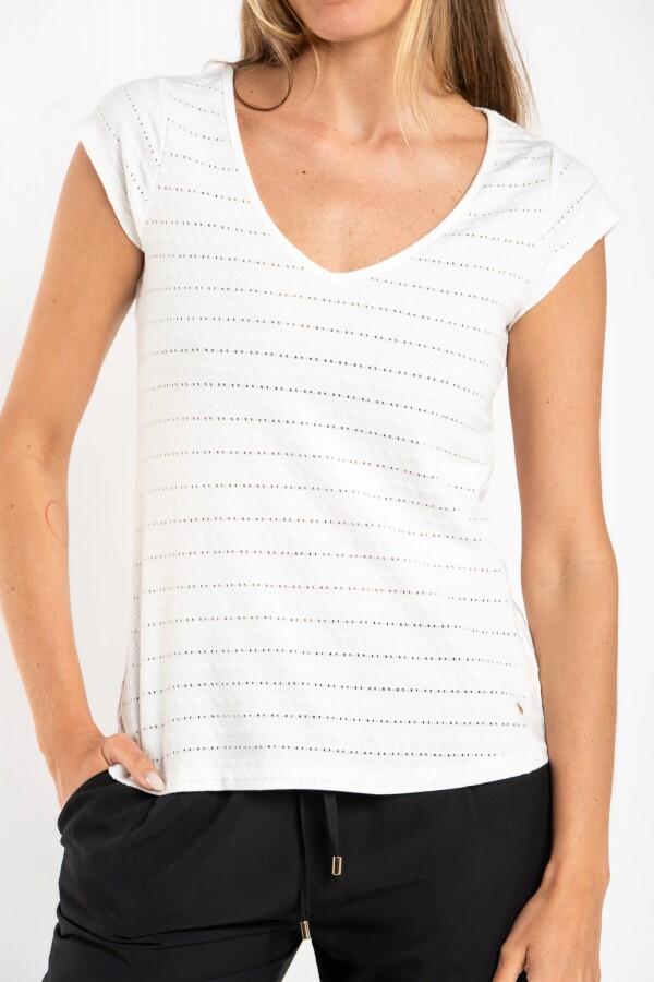 Remera Manga Corta Texturada Algodn Nacar