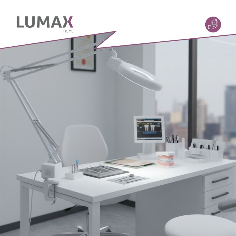 Lámpara de Mesa Multipropósito Articulada con Luz y Lupa Lámpara de Mesa Multipropósito Articulada con Luz y Lupa