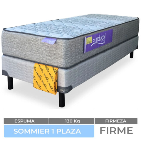 Sommier 1 Plaza Box y Colchón Línea Dorada Premium Espuma Alta Densidad Reversible 80 x 185 x 26 cm 130 Kg Sommier 1 Plaza Box y Colchón Línea Dorada Premium Espuma Alta Densidad Reversible 80 x 185 x 26 cm 130 Kg