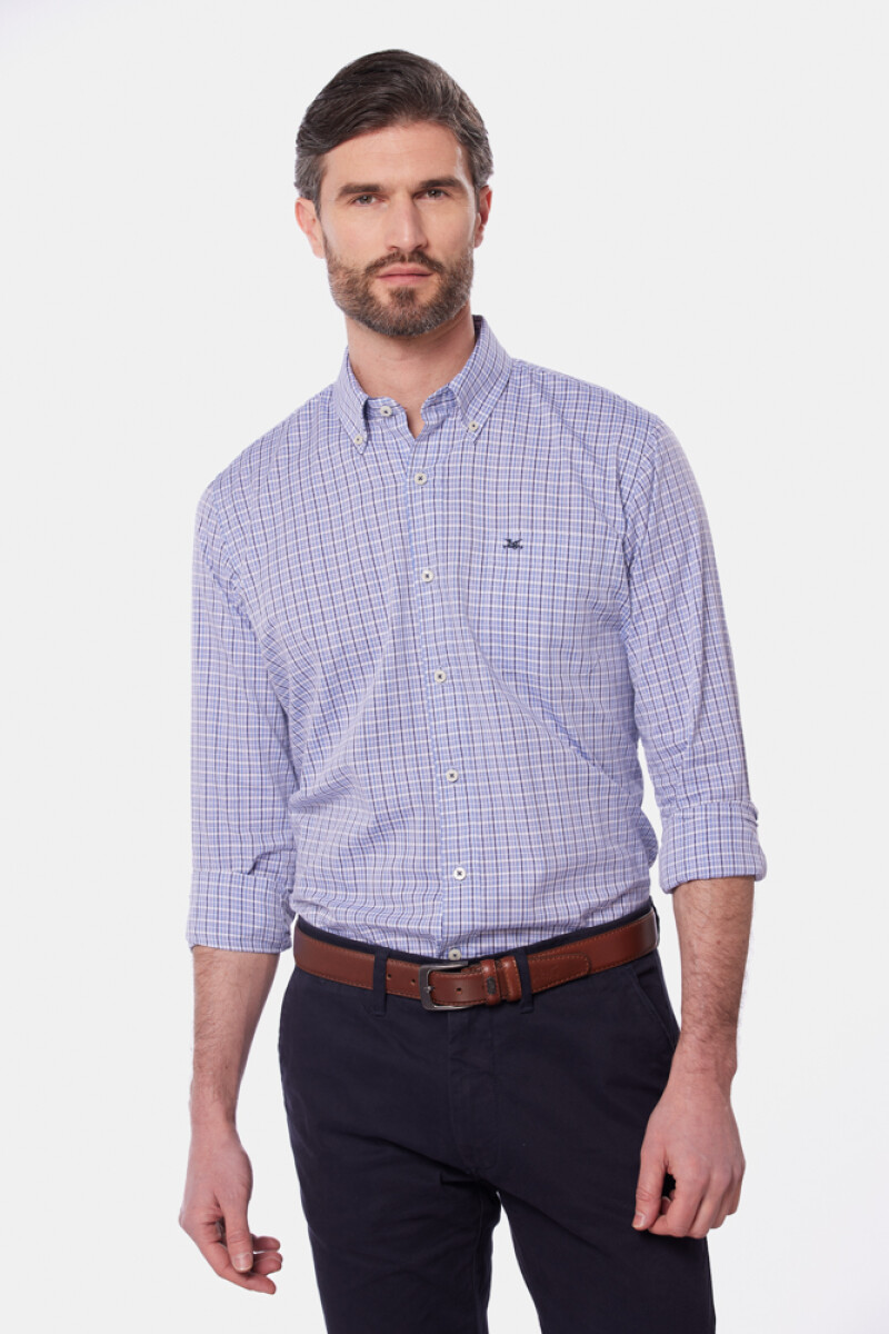 CAMISA SPORT A CUADROS - Azul 