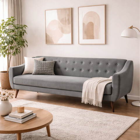 Sofá Sillón Cama Durham Lino S70190066g 3 Cuerpos SOFA CAMA DURHAM LINO GRIS