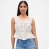 SL LACE TIE FEMME TOP BLACK DOTS